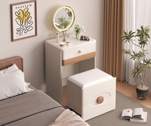 <span class=keywords><strong>Commode</strong></span> moderne nordique en bois massif blanc avec miroir, <span class=keywords><strong>petite</strong></span> coiffeuse à <span class=keywords><strong>tiroirs</strong></span> pour chambre d'enfant ou appartement - Product Image 1