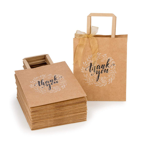 Gracias <span class=keywords><strong>te</strong></span> regalo a granel embalaje de bolsa de papel Kraft con asas - Product Image 1
