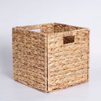 Panier en rotin tissé à la main de haute qualité en osier paniers de rangement en jacinthe d'eau de saule avec poignées
