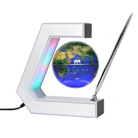 Globe terrestre magnétique lévitant avec lumière LED colorée, carte du monde flottante, décoration de bureau, cadeau, globe de lévitation