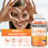 Gummies véganes de marque privée pour la santé, à la myrtille et à la lutéine, pour le soin des yeux, supplément multivitaminé