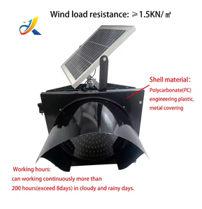 Luz de Advertencia de Tráfico LED Ámbar <span class=keywords><strong>Solar</strong></span> de 12V y 300mm, Material PC, Luz Intermitente de Seguridad Vial - Product Image 4