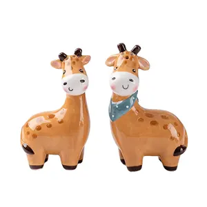 Giraffe Gevormde Keramische Zout En Peper Shaker Set, Bulk Moderne Zout En Peper Shakers