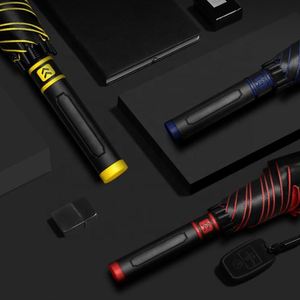 Paraguas de Golf Grande, Moderno, Impermeable, Doble, con Revestimiento Negro de Fibra, Protección UV, Varilla Recta, Logotipo, Semi-Automático, con Soporte - Product Image 2