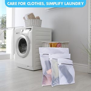 Sac à linge en maille nid d'abeille réutilisable avec fermeture éclair, pliable, pour sous-vêtements, avec logo personnalisé – Offre Spéciale - Product Image 6