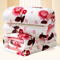 Nouvelle couverture en polaire corail 100 % polyester à imprimé floral, motif écossais