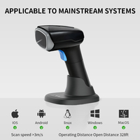 Escáner de Códigos de Barras 1D y 2D HC-780BT con Detección Automática, Base de Carga, Lector Inalámbrico de Códigos QR 2D, USB, Tamaño A4, en Stock