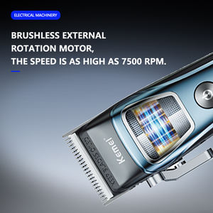 ماكينة حلاقة كيمي KM-1911 بمحرك خارجي وتقنية DLC مع 6 أمشاط قابلة للتعديل، آلة حلاقة جديدة للرجال، أداة تشذيب الشعر بالجملة - Product Image 4