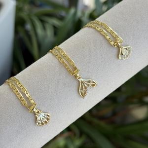 Set di Collana e Orecchini con Pendente a Conchiglia a Coda di Pesce in Oro 18K, Gioielli da Donna in Stile Oceanico, Conjuntos De Joyas De Oro De 18k - Product Image 3