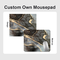 Tapis de souris imprimé de logo personnalisé en marbre noir et or de petite taille tapis de bureau de jeu antidérapant tapis de souris vierge en caoutchouc par sublimation