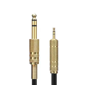 PCER Kabel Stereo 6.5 Hingga 3.5, Kabel Audio 6.5Mm Ke 3.5Mm Pria Saluran Ganda Lapis Emas AV