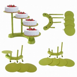 Support à gâteau à 4 étages, plateau de service pour cupcakes, rond, pour support à gâteau de mariage, outils pour gâteaux de fête - Product Image 6
