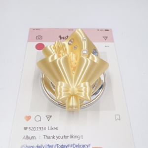 Soporte de Teléfono PopSocket con Diseño 3D de Ramo de Flores Rosadas Brillantes, Plegable, con Airbag, para Regalo de Niñas - Product Image 4