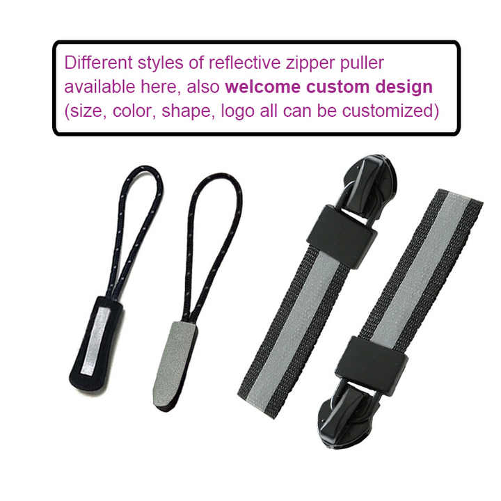 YYX Personalised Zipper Head String Pullers with Reflective Tape