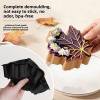 Neue Ideen Ahornblatt-Mousse-Kuchen Handgemachte Aromatherapie-Kerze Seife Blattförmige Feiertagsdessert-Backform aus Silikon