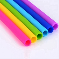 Pailles à boire colorées en silicone souple de qualité alimentaire réutilisables et écologiques avec accessoires de barre de brosses de nettoyage