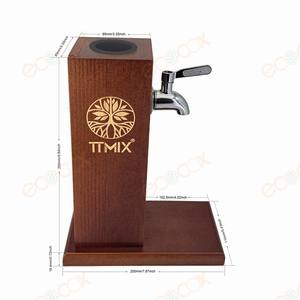 Distributeur de boissons alcoolisées en bois pour comptoir, pour une seule bouteille, <span class=keywords><strong>avec</strong></span> <span class=keywords><strong>robinet</strong></span>, pour bourbon/scotch, cocktails - Product Image 2