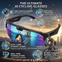 Lunettes Intelligentes de Sport Transfrontalières avec Écran Transparent HD1080P, Anti-Éblouissement et Protection UV