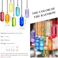 HDCRYSTALGIFTS 7pcs 3 'Intérieur Fenêtre Suspendue Ornement Cristal Suncatcher Prismes Arc-En-Verre Prisme Soleil Gravé Poli