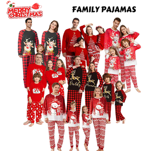 The Latest Christmas Children Homewear 2Pcs Top E Calças De Algodão Praça Pijamas Para Meninos E Meninas Family Clothing Set - Product Image 6