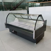 Refrigerador Comercial Usado de Acero Inoxidable de Una Sola Temperatura para Exhibición de Carne con Luz LED y Enfriamiento Directo para Carne Fresca