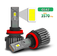 Nouveau design GL62 H8/H9/H11/H16 Canbus Lumière haute puissance, haut lumen, haute luminosité, ampoule LED pour voiture, phare LED