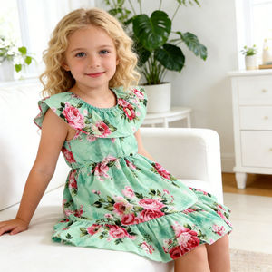 Vestidos de Verano para Niñas Abigail con Estampados Personalizados y Volantes, ODM, Vestido de Fiesta para Bebés, Niñas Pequeñas, Precio al por Mayor - Product Image 4
