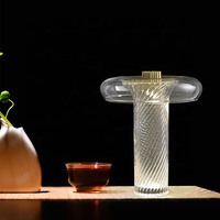 Lampe de table en verre transparent au design créatif, fabrication professionnelle, mini lampe décorative pour hôtel, appartement, lampe de table JY6110