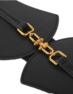 Nouvelle <span class=keywords><strong>ceinture</strong></span> large <span class=keywords><strong>en</strong></span> <span class=keywords><strong>cuir</strong></span> vintage pour femme avec boucle <span class=keywords><strong>en</strong></span> alliage, style cummerbund, pour la taille, avec lien décoratif, pour jupes vintage - Product Image 5