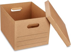 In Stock Heavy-Duty <strong>Cardboard</strong> Moving And Office <strong>Storage</strong> <strong>Boxes</strong> With Reinforced Handles Removable Lid For Packing Filing Archiving - Product Image 4