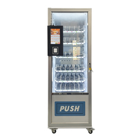Distributeur automatique réfrigéré, armoire simple, 36 compartiments, blanc, lecteur de cartes Nayax, paiement par billets et pièces, distribution rotative à ressort