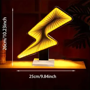 Miroir lumineux LED alimenté par USB avec design en zigzag, intensité réglable, surface en acrylique étanche IPX3 pour la décoration de la maison et des centres commerciaux - Product Image 2
