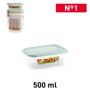 Contenitore per Alimenti PlasticForte 500 Ml, Durevole e Riutilizzabile per Conservazione Domestica - Product Image 1
