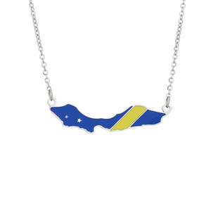 Curacao mapa bandera colgante collar de acero inoxidable Collier en Acier inoxydable avec pendentif Drapeau de <span class=keywords><strong>La</strong></span> carte du Curacao - Product Image 5