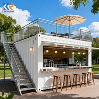 Caffetteria Modulare in Container Prefabbricato da 20 Piedi con Cucina Commerciale e Finestra di Servizio, Design Personalizzato