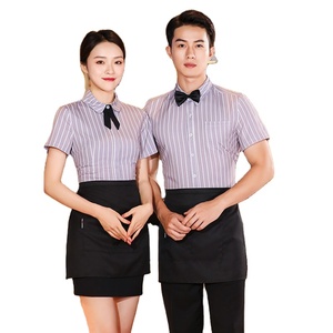 Uniformes personalizados para camareros y camareras de restaurante al por mayor, traje de recepción estilo coreano, tela tejida - Product Image 1