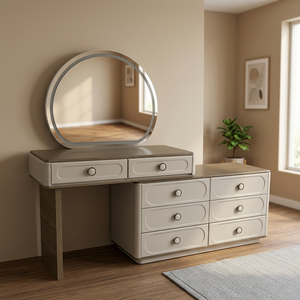 Modern Makeup Vanity Table <b>With</b> <b>Lighted</b> <b>Mirror</b> Storage Desk For Bedroom Furniture - Product Image 2