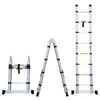 Échelle télescopique en aluminium pliable multi-usages à haute résistance et antidérapante, avec pédales, pour la construction EN 131, avis positifs
