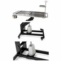 Table d'opération vétérinaire hydraulique en acier inoxydable 304, table chirurgicale pour petits animaux avec filtre de drainage des déchets, poteau IV et plateau