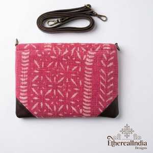 Handcrafted <b>Red</b> Block Print Sling Bag Ethnic Fabric Crossbody <b>Purse</b> with Detachable Strap Bulk Export India - Product Image 4