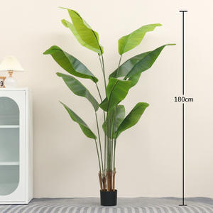 Viaggiatori artificiali palma finto pianta sottile stelo grandi foglie piante di simulazione per la camera ufficio decorazione del paesaggio - Product Image 6