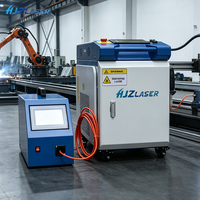 HJZ Nouvelle machine de soudage au laser à fibre portable de 1500 W avec sortie Raycus, facile à utiliser, refroidie par eau, pour le soudage des métaux