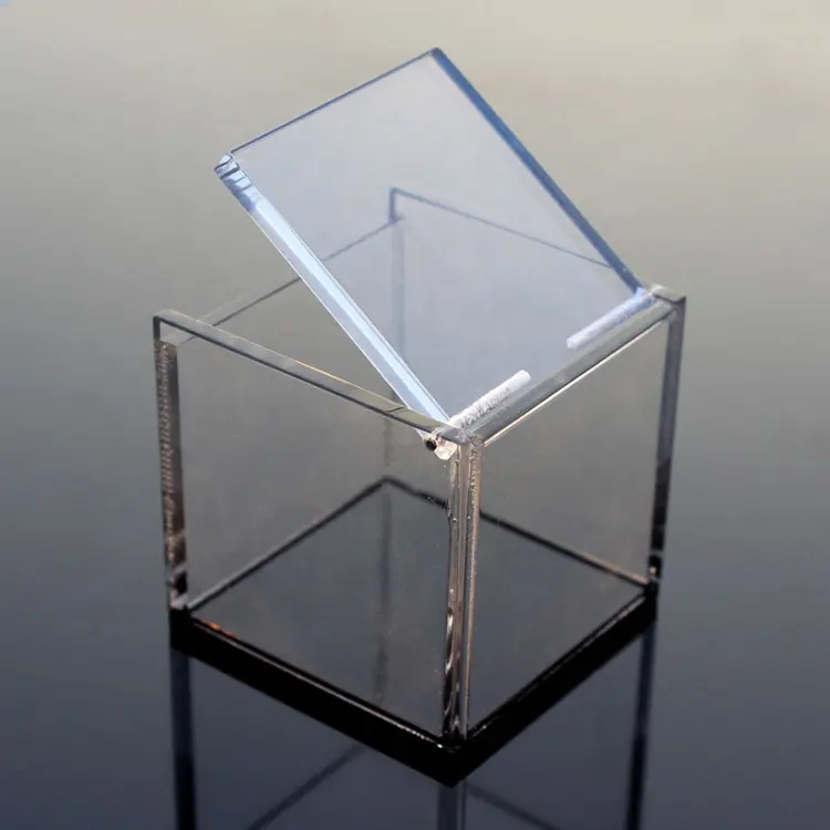 Boîte à faveur en acrylique méthacrylate transparent, vente en gros, 10 pièces