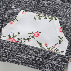 Wholesale Toddler Floral Long Sleeve Fashion Casual Hoodie Girl Fall Hoodie Sets - Product Image 4
