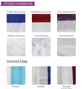 Drapeau de sport d'extérieur personnalisé en polyester à rayures noires, bleues et vertes, imprimé graphique, pour tournois, vente en gros - Product Image 4
