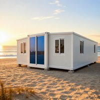 Maison conteneur modulaire préfabriquée Jiezhu à double aile extensible, respirante, imperméable, ignifuge et épaissie, garantie 1 an