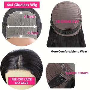 Cheap 4*4 Lace Closure Bob <strong>Wig</strong> Glueless Blend Human Hair Pre Cut 4x4 Lace <strong>Wigs</strong> Glueless <strong>Short</strong> Bob Closure <strong>Wigs</strong> 8-16 Inch - Product Image 5