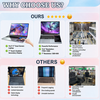 Nieuwe Dual Touchscreen Laptop 15.6"+7" FHD IPS N100 Quad Core 8~32GB DDR4 128~1000GB SSD RGB Verlichte Business Notebook