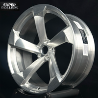 Super Rollers 522M, Llantas de Aleación de Aluminio Forjado de 5 Radios, Color Plata Brillante, Rines Personalizados de Alto Rendimiento para Audi, BMW, Mercedes, de 17 a 24 Pulgadas