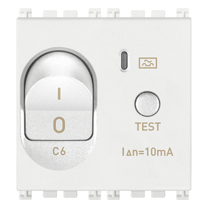 มิเนียเจอร์เซอร์กิตเบรกเกอร์ 1P+N C6 10mA สวิตช์นิรภัยปุ่มทดสอบสีขาว - Product Image 1